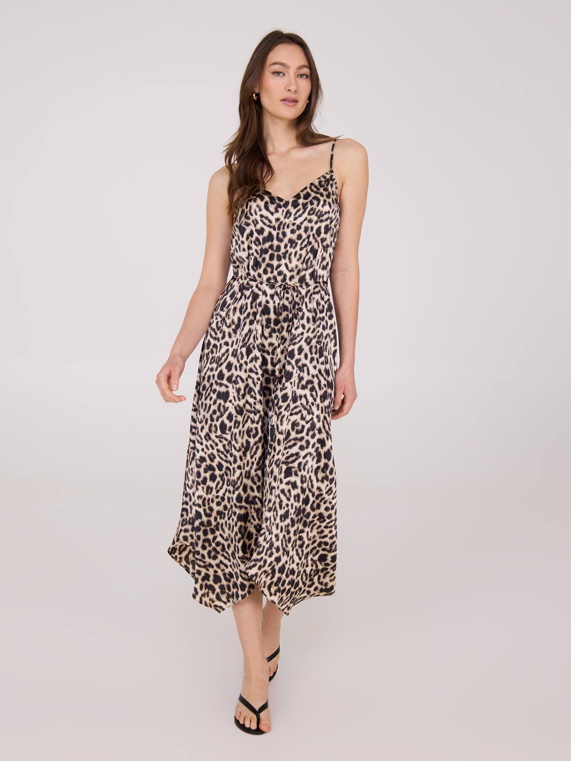 Animal Print Satin Maxi Dress