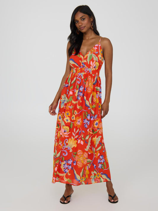 Floral Chiffon Maxi Dress