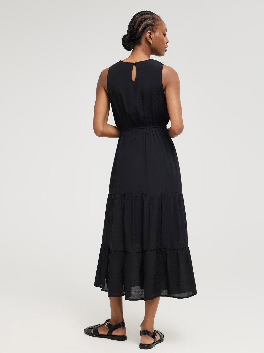 Lace Halter Neck Tiered Maxi Dress