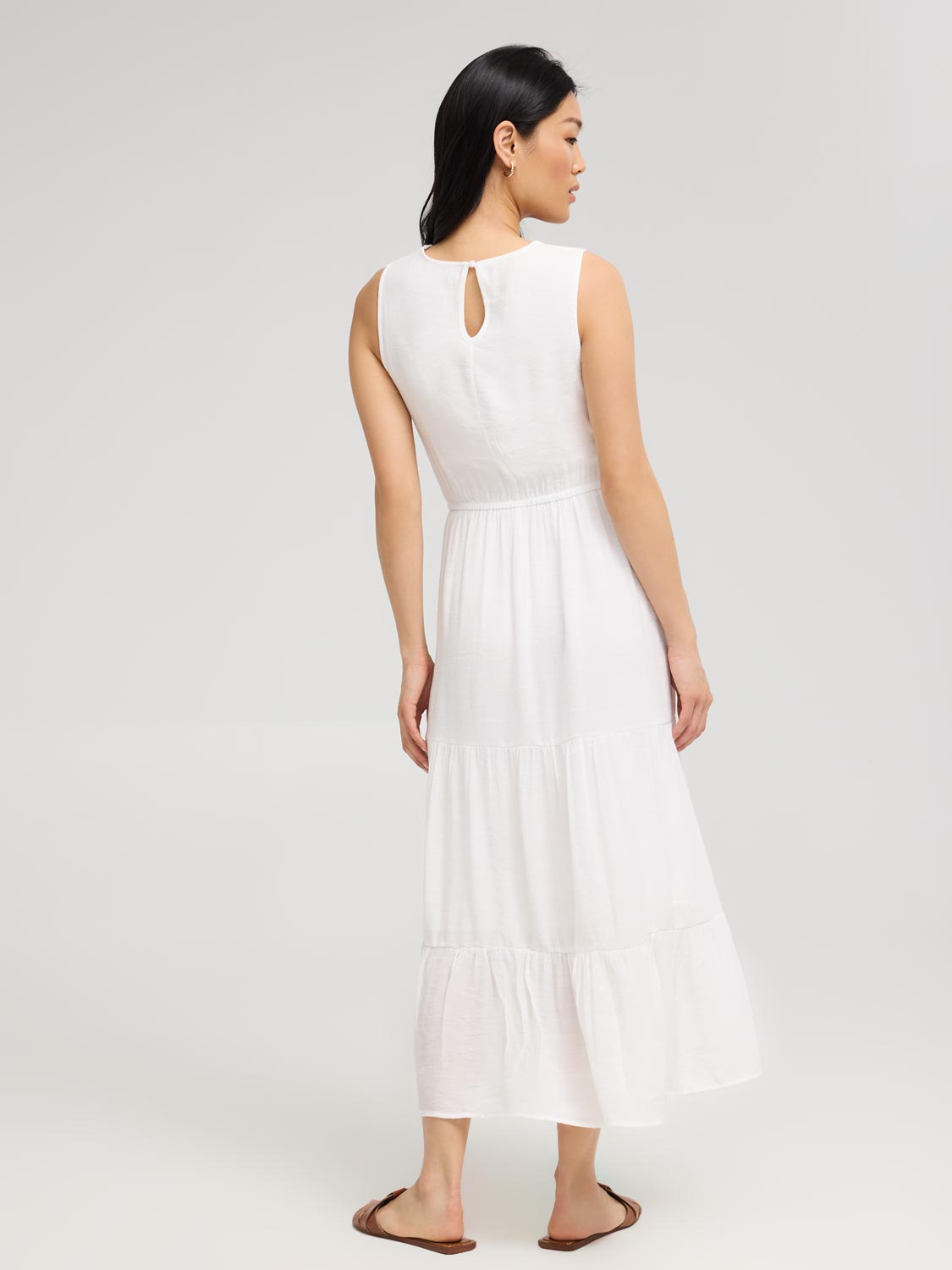 Lace Halter Neck Tiered Maxi Dress