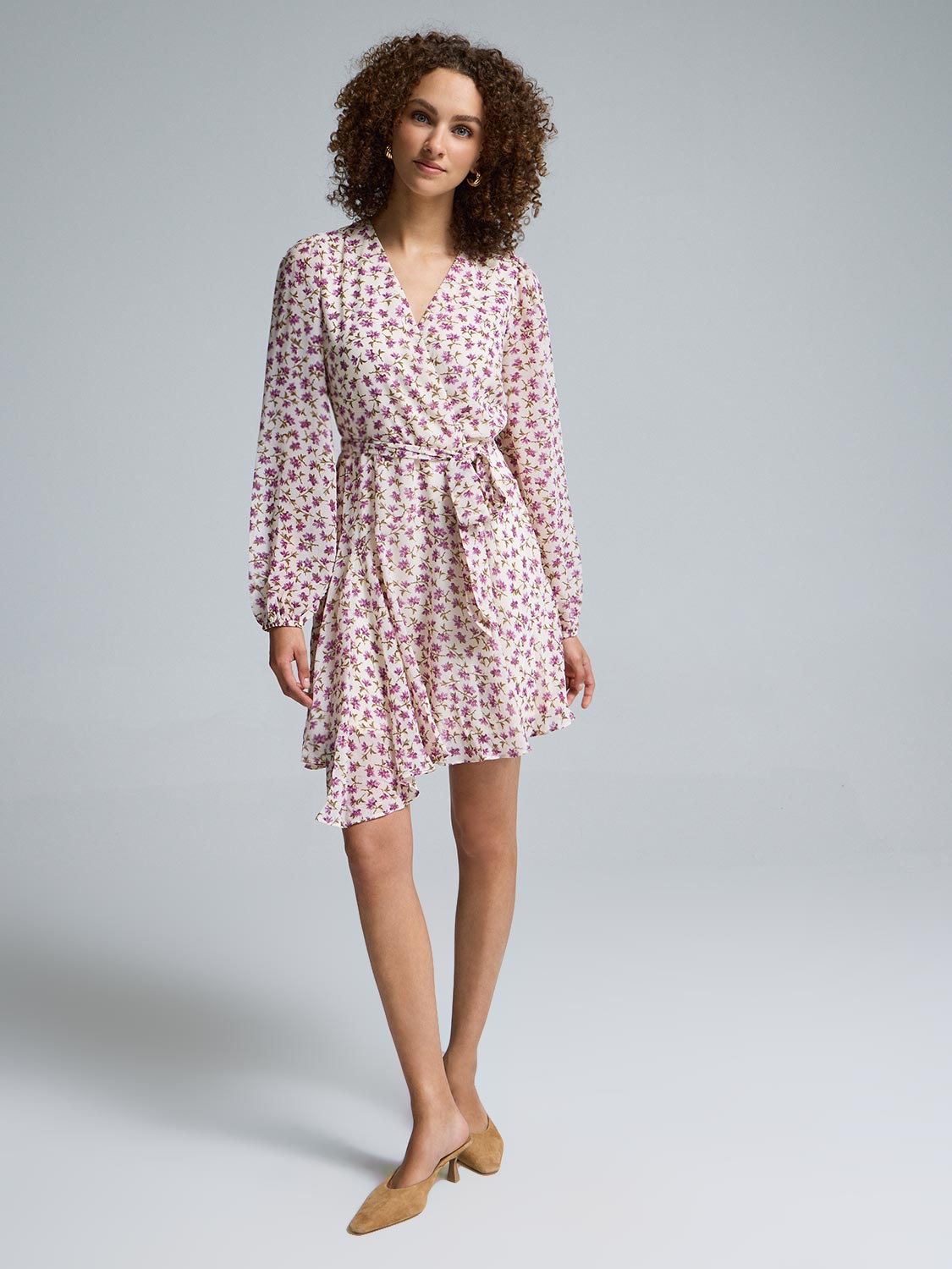 Floral Fit & Flare Mini Chiffon Dress