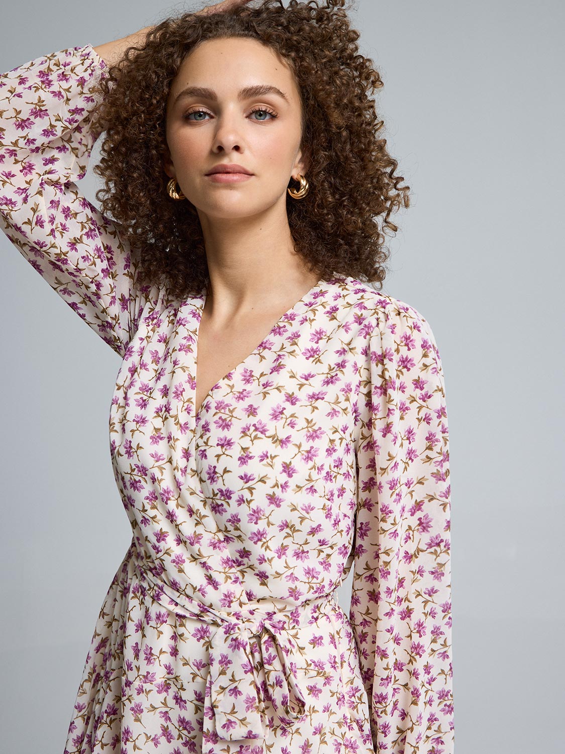 Floral Fit & Flare Mini Chiffon Dress