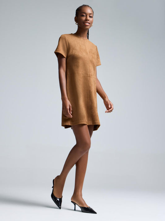 Faux Suede Mini Dress