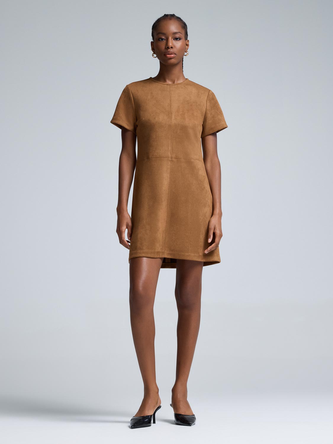 Faux Suede Mini Dress