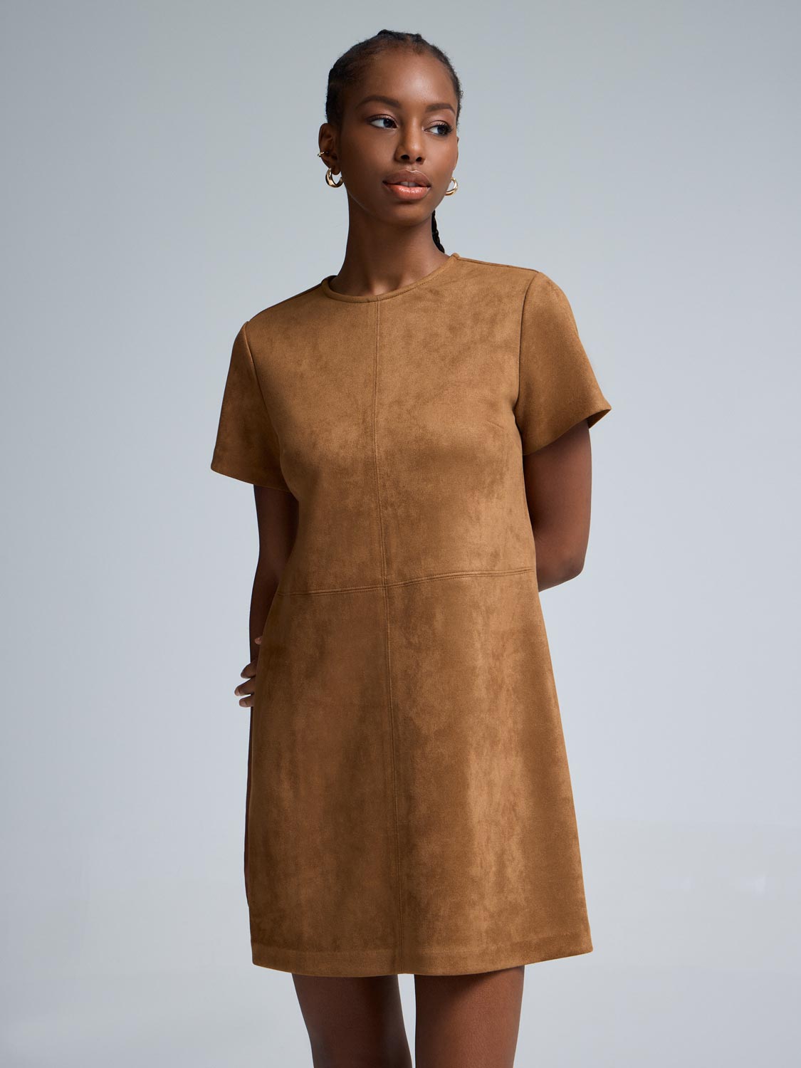 Faux Suede Mini Dress