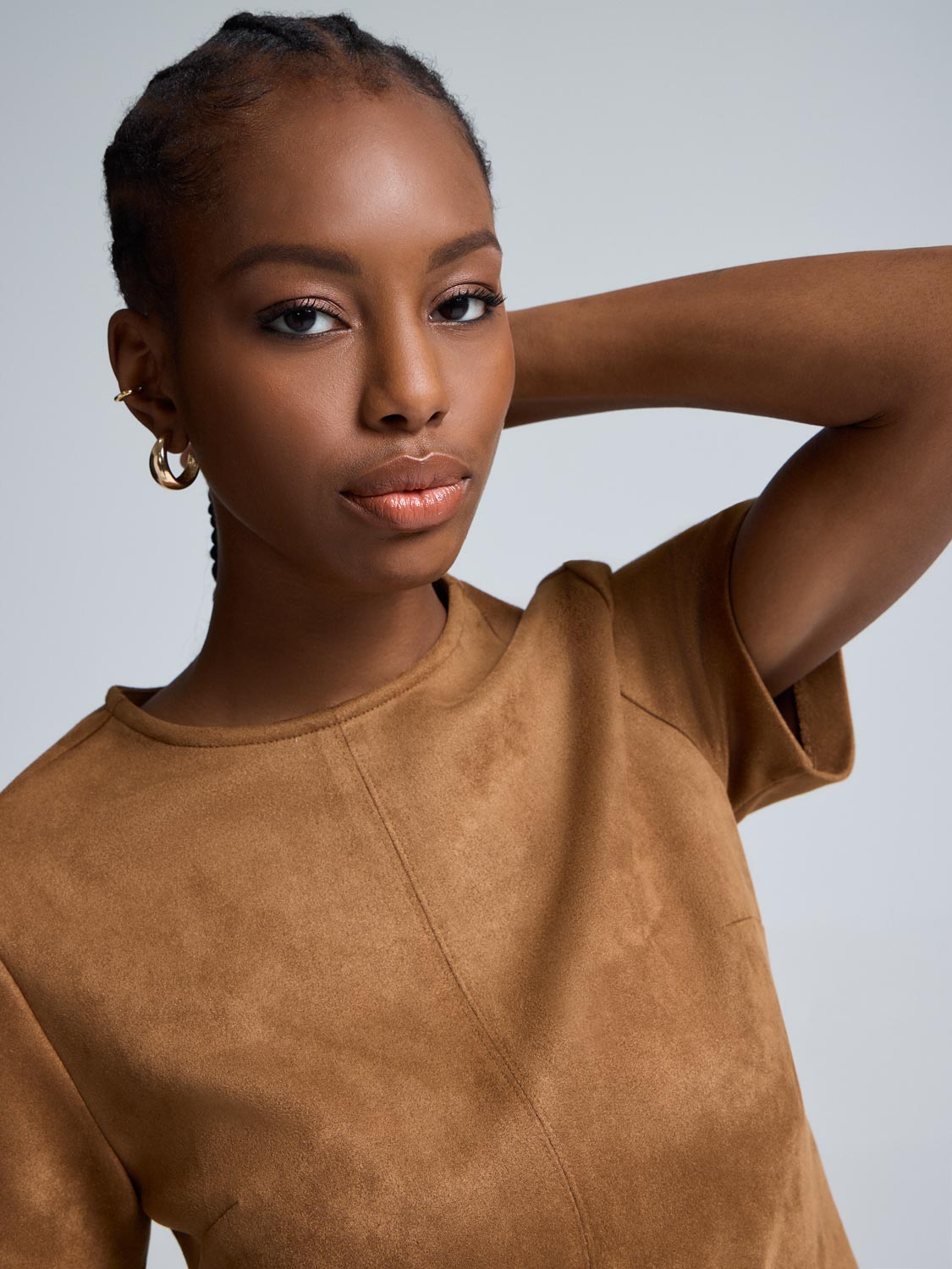 Faux Suede Mini Dress