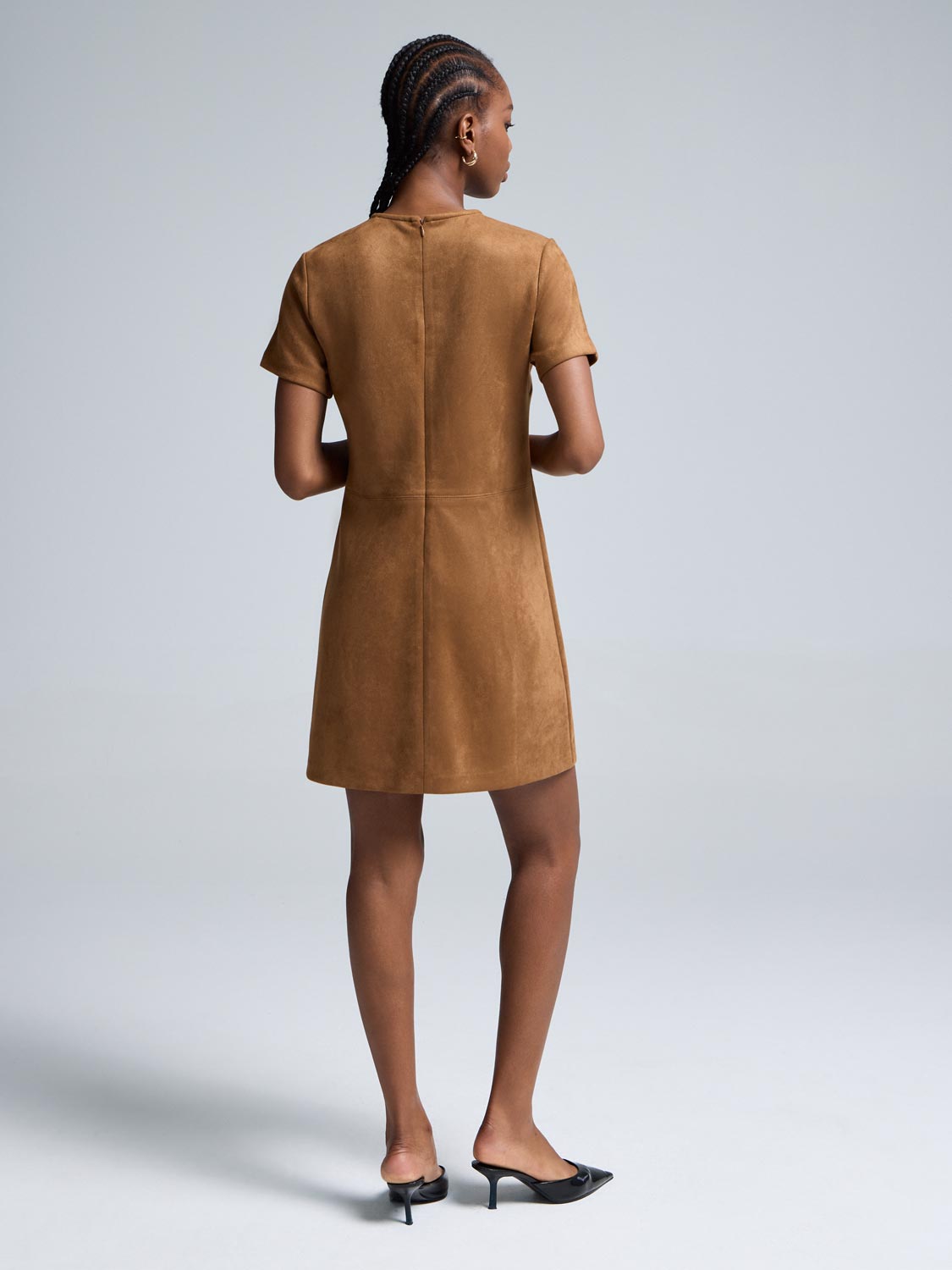 Faux Suede Mini Dress